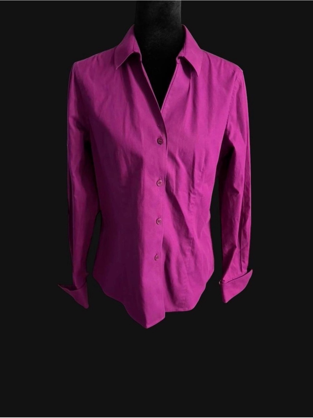 Jones New York Petite Non-Iron Button Down Shirt Pink Size 6P Work Blouse - Picture 2 of 5